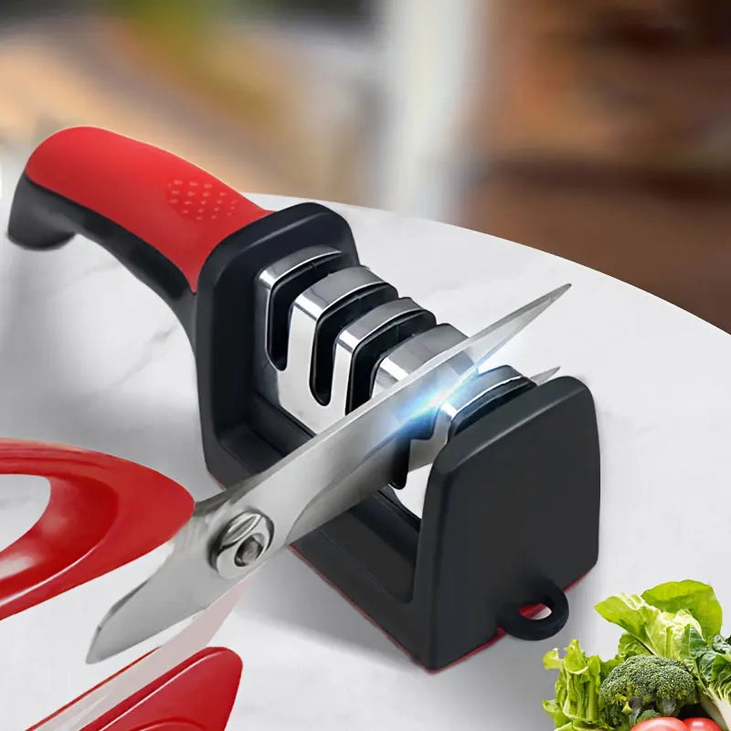 Kitchen 4-Segment Knife Sharpener with High-precision Whetstone Professional Hand-Held Sharpeners for Kitchen Knives Scssors