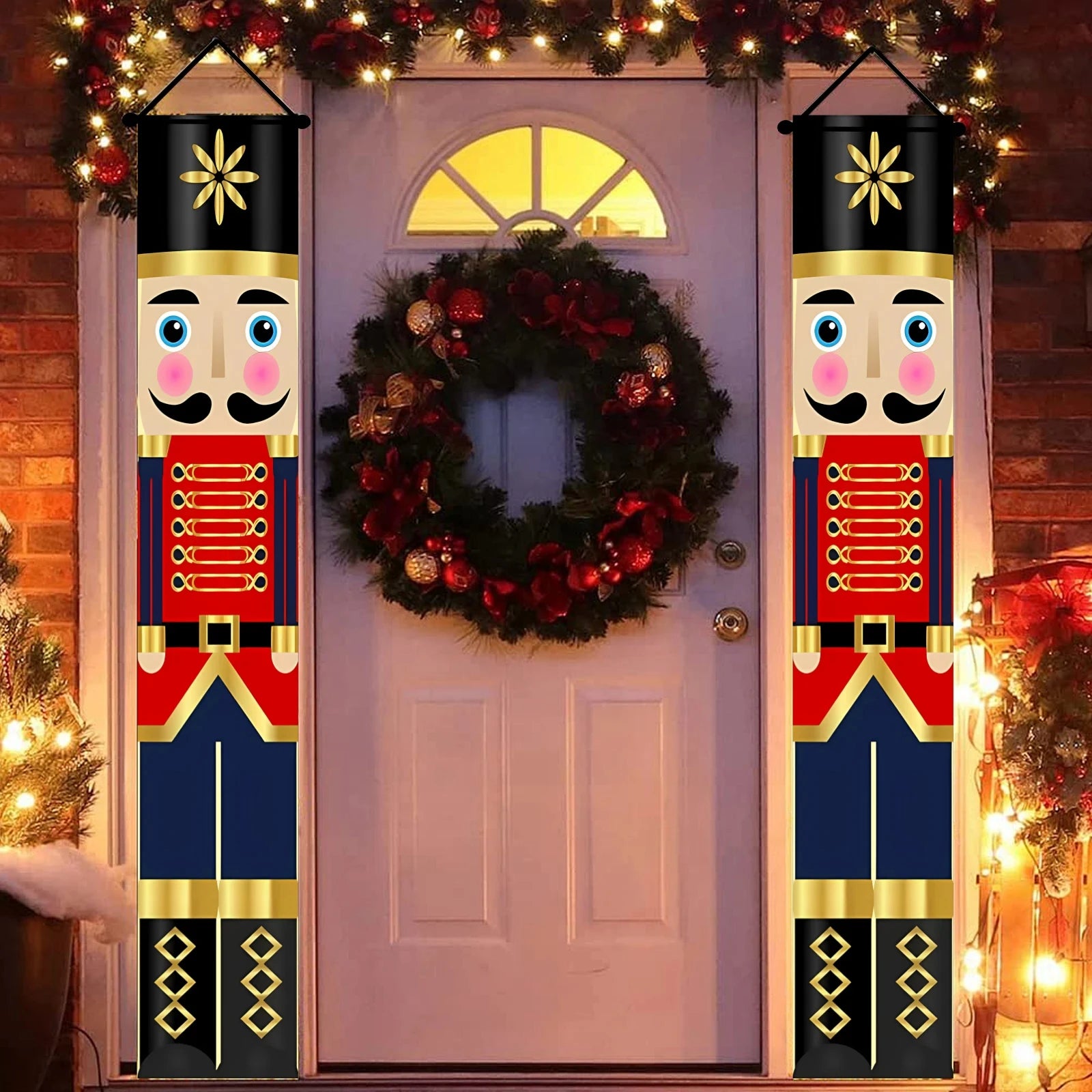 Christmas Nutcracker Banners Christmas Party Decor 2025 Xmas decor Holiday Nutcracker couplet Navidad Natal New Year Gift 2026
