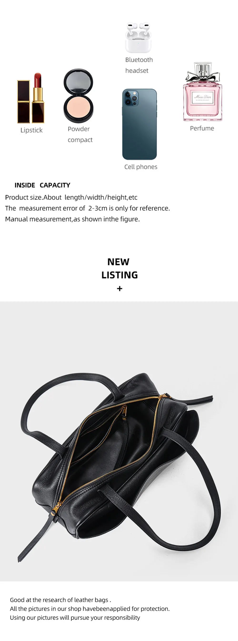 New Women's Bag Genuine Leather Luxury Designer Women Shoulder Bag Soft Cowhide Handbags Fashion High Quality Baguette Bags