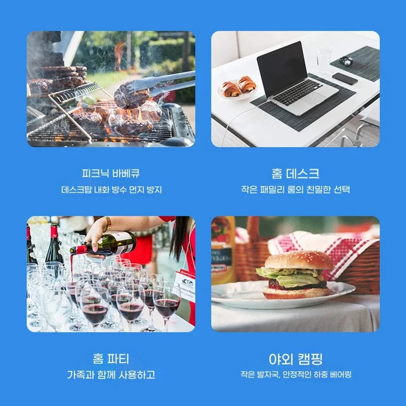 New Folding Camping Table with 4 Chairs Portable Folding Table Courtyard Table Alloy Connected Simple Fold Picnic Table Outdoor