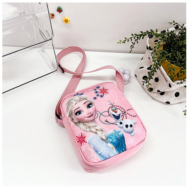 Disney New Cartoon Frozen Children's Bag Baby Girl Cute Princess Crossbody Bag Elsa Gift Shoulder Mobile Phone Bag