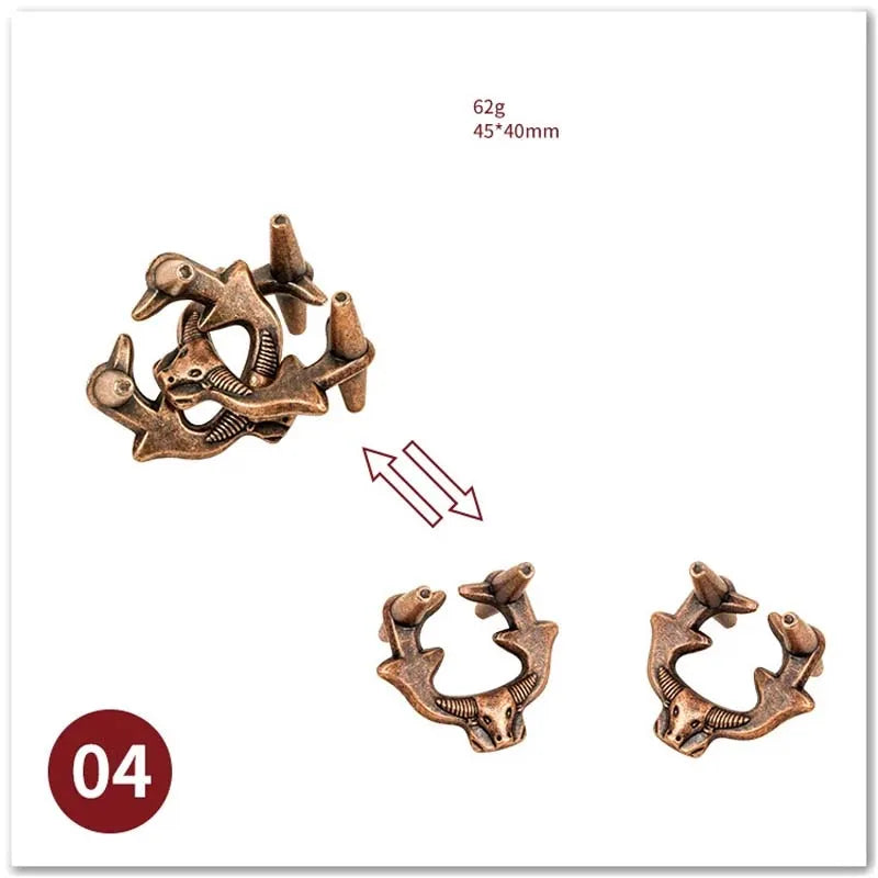 Classic IQ Metal Brain Magic Baffling Puzzles Game Toys for Children Adults Funny Gifts