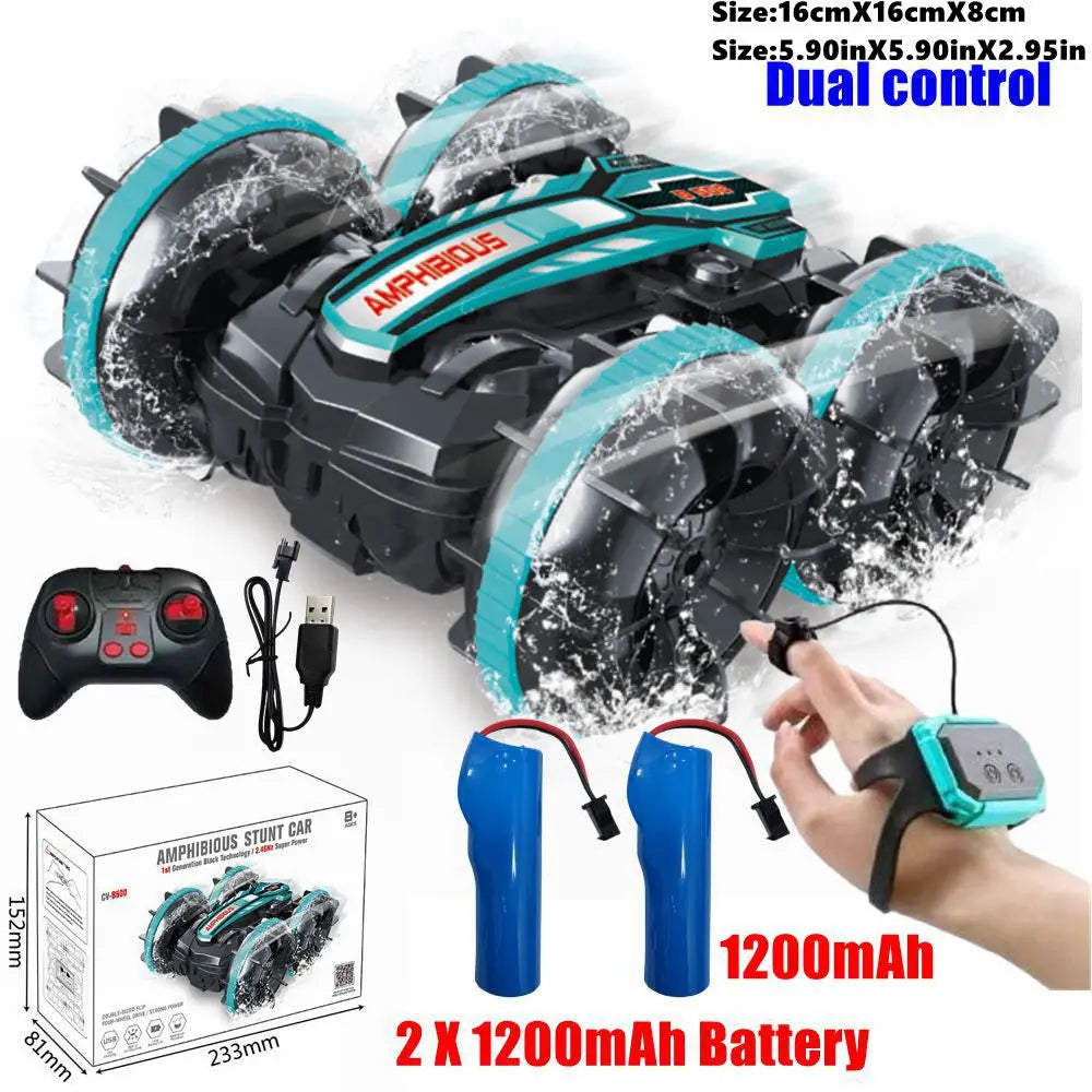 Amphibious RC Car Remote Control Stunt Car Vehicle Double-sided Flip Radio 4WD Drift Off Road Outdoor Toys for Boy Children Gift