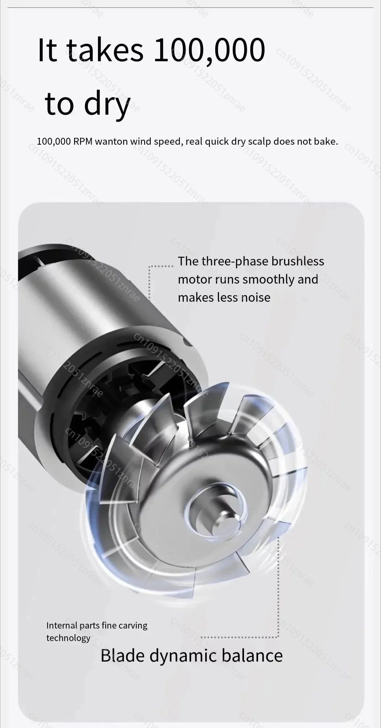 Super Portable USB Charging Wireless Hair Dryer 100000RPM High Wind Powerful Cold/Hot Air Styling Tools LED Display