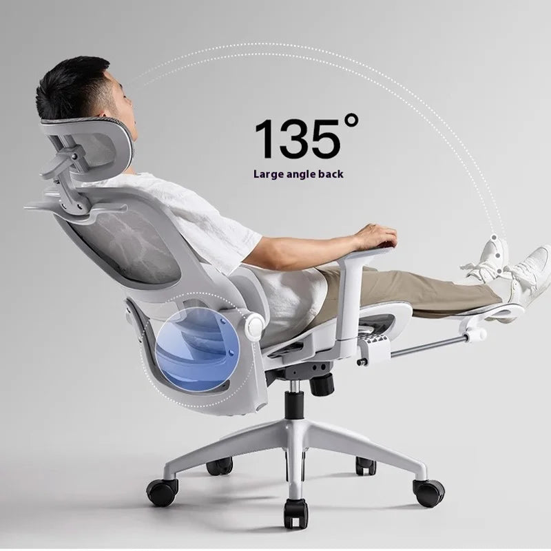 Ergonomic Office Chair High Back Computer Desk Chair 6D Adjustable Headrest And Lumbar Support Mesh Swivel Reclining Gaming Seat