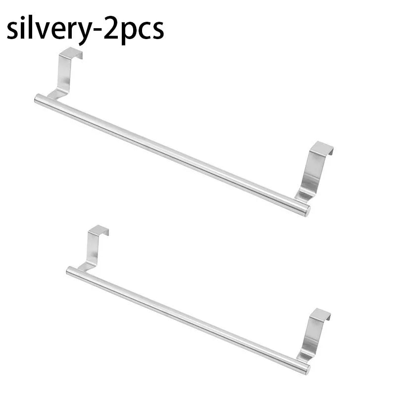 Cabinet Door Back Hanging Rack Kitchen Accessories No Punching Required Towel Bar Kitchen Organizing Shelf Organizer Storage