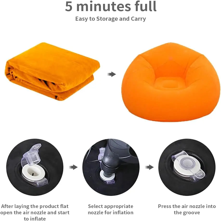 Large Lazy Inflatable Sofa Chairs PVC Lounger Seat Bean Bag Sofas Pouf Puff Couch Tatami Living Room Supply Outdoor Camping