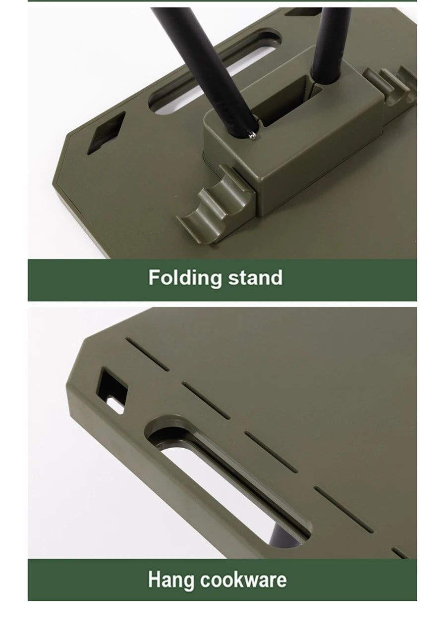 Folding Table for Camping Height Adjustable Outdoor Portable Lightweight with Carry Bag Two-Sides Hanging Cookware Hiking Picnic