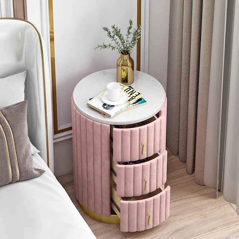 Mobile Side Bed Pink Nightstands Small Modern Modern Luxury Nightstands Space Saving Meuble De Rangement Storage Furnitures