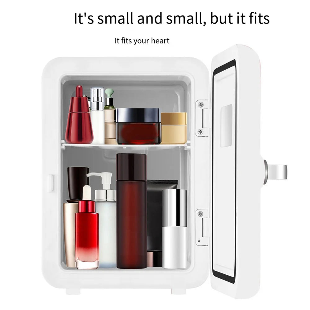 Mini Refrigerator for Cosmetics, Holds 4L Portable Fridge Cooler for Skincare,Cars, Offices,Dormitories Makeup Cooler