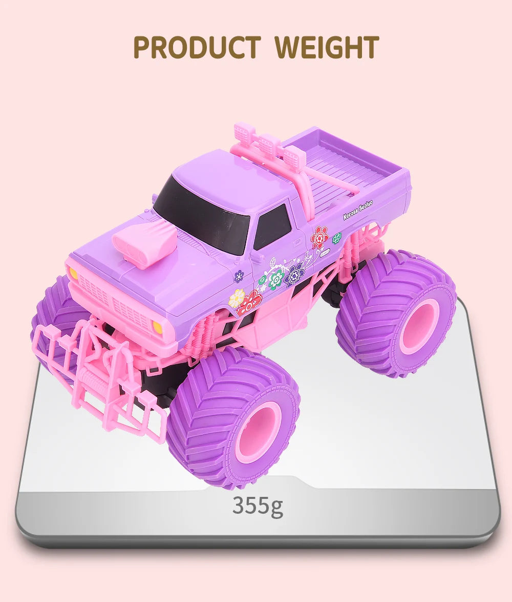 JJRC Barbie RC Car Pink Pickup Truck Electric Climbing Drop-resistant Stunt Remote Control Toy For Children Party Gift Ornament