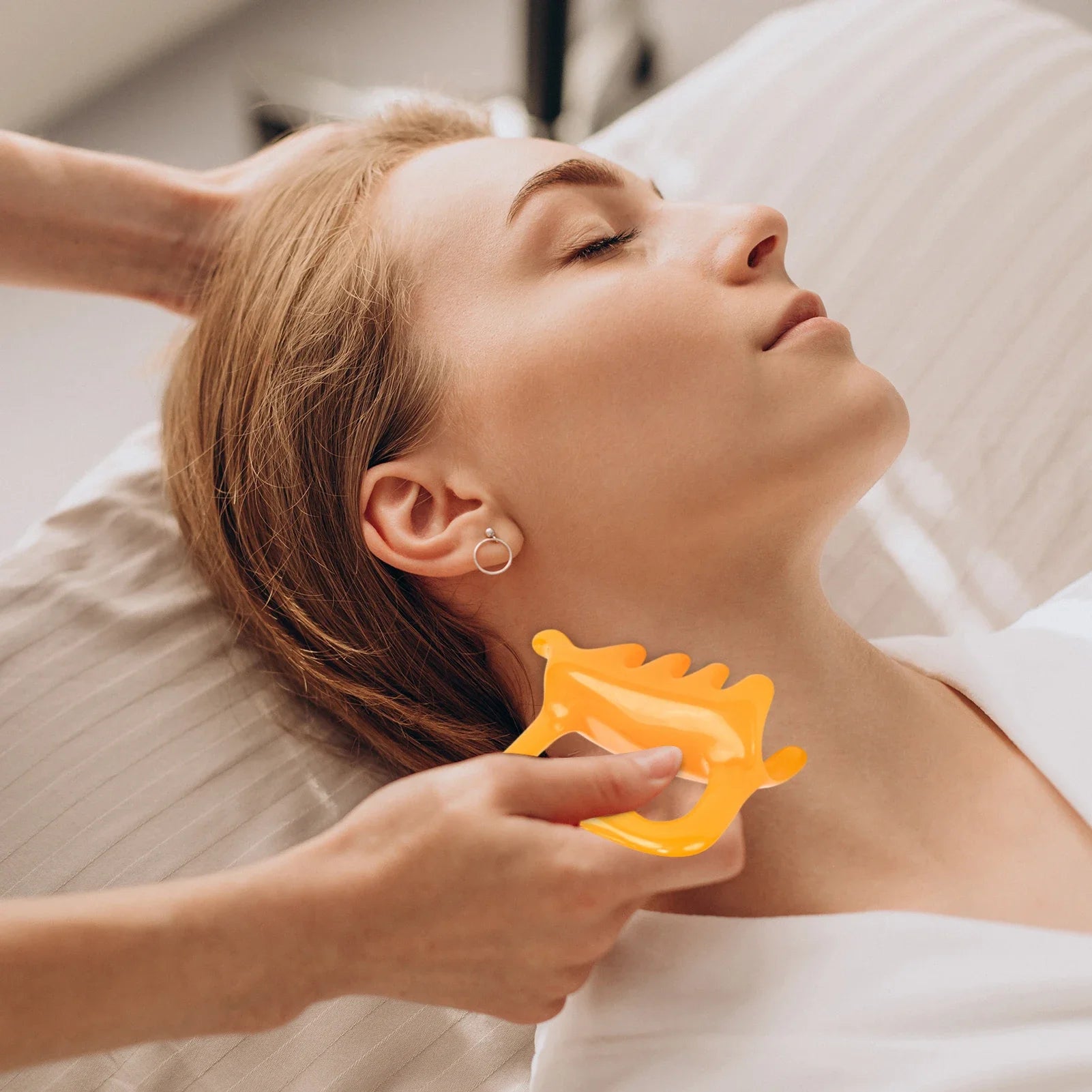 Double Push Massage Tool Spinal Meridian Unblocking Shoulder & Neck Acupressure Massage Stretching Rod Back Scraping Tool Board