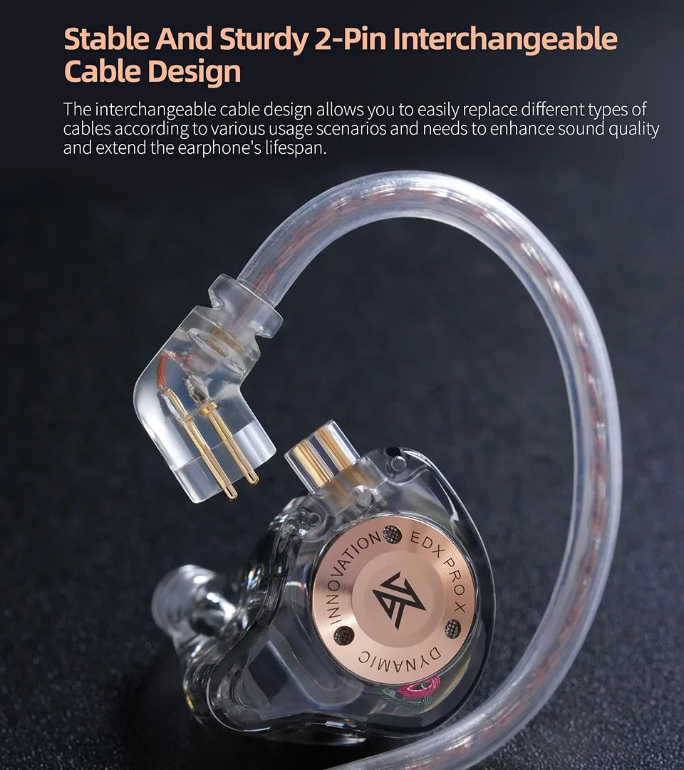 KZ EDX PRO X high-performance 10mm dynamic Hifi in ear sports music live monitoring wired headphones