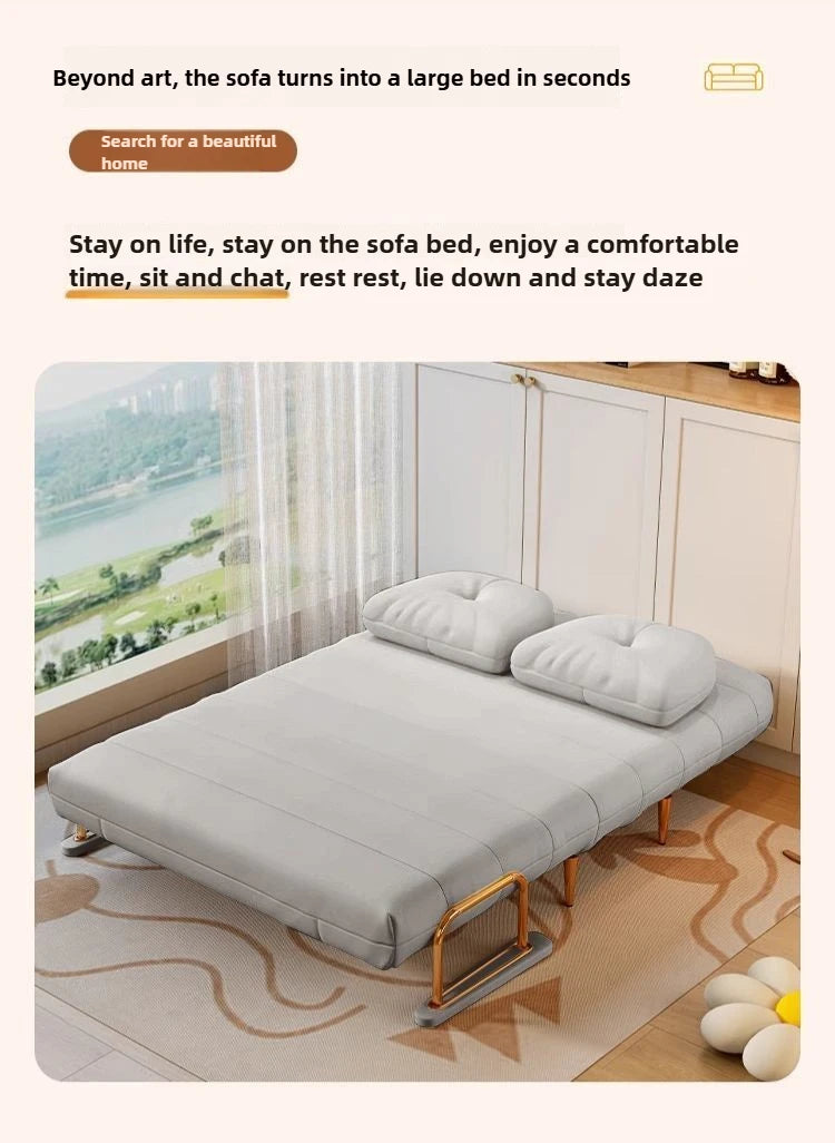 Foldable Balcony Latex Sofa Bed Dual-use Small Unit Double Living Room Light Luxury Cream Style Multifunctional Small Sofa