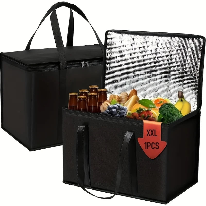 Large Capacity Insulated Grocery Bags Foldable Portable Soft Cooler Bag Lightweight Reusable Food and Beer Insulated Tote Bag