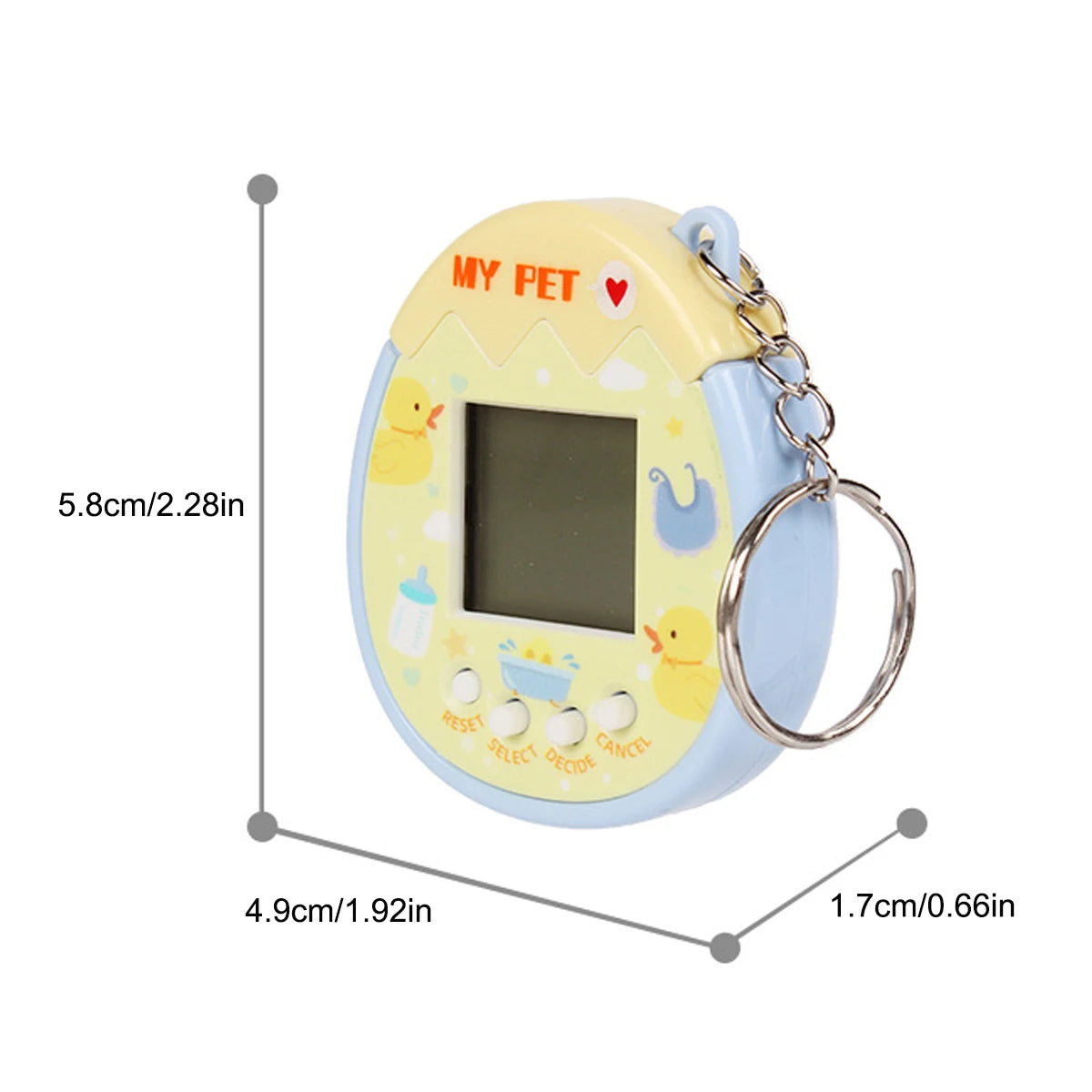2Pcs Cute Cartoon Mini Handheld Electronic Pet Game Console Random Color Virtual Pet Raising Machine Electronic Toy