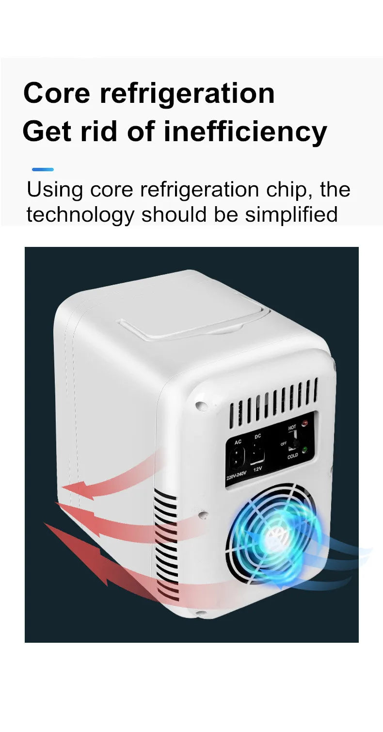 Home and Car Dual-Purpose Beauty Refrigerator With Touch Lamp Cosmetic Mirror Car Mini 4L Refrigerator Cosmetic Skin Care Produc