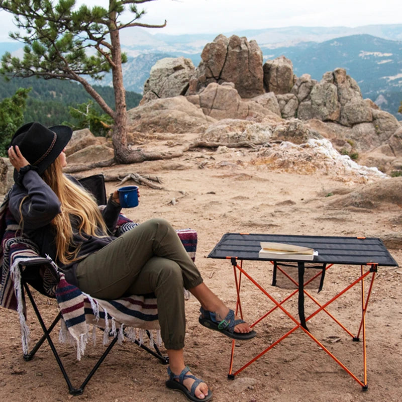 Ultralight Portable Folding Camping Table Compact Roll Up Tables with Carrying Bag for Outdoor Camping Hiking Picnic