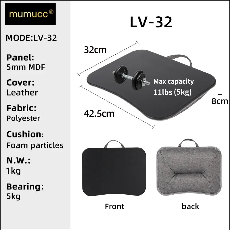 MUMUCC Multifunctional Laptop Desk With Cushion and Filled with Foam Particles, Small Pillow Table, Hard Mouse Pad Large