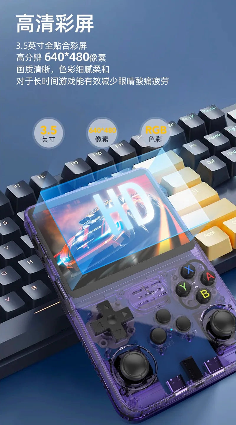 R36S Retro Handheld Video Game Console ARKOS System 3.5 Inch IPS Screen Classic Portable Pocket Video Player 128G Games Boy Gift