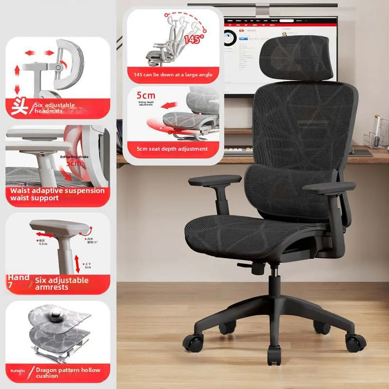 UVR Mesh Office Chair Ergonomic Design Armchair Sitting Comfort Reclining Boss Chair Lift Adjustable Gaming Computer Chair