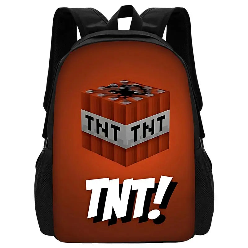 Child School Backpack Game Mine World M-MINE-CRAFTES with Lunch Bags ,Pencil Bags ,School Bags for Boys Girls Best Gift