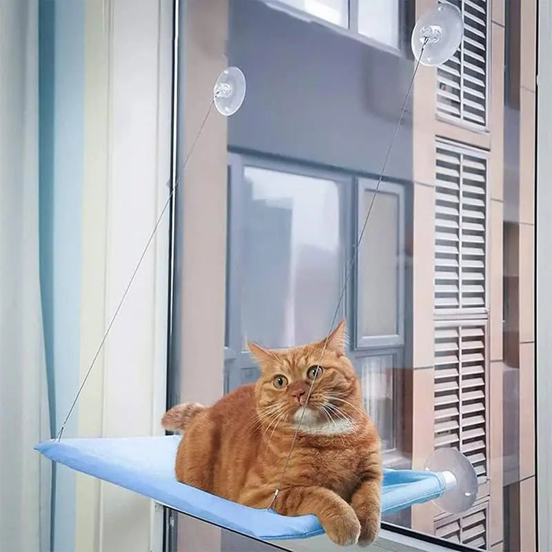 Cat Window Hammock Hanging Cat Bed Bearing Cat Sunny Window Seat for Indoor Cats Sleeping Space Saving Window Mounted Cat Bed