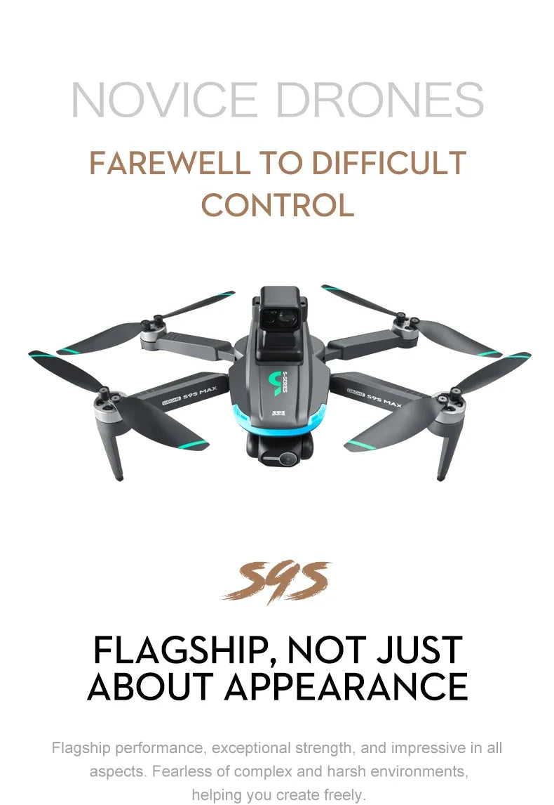 NEW S9S MAX MINI Drone 4K 2-Axis PTZ HD Dual Camera Laser Obstacle Avoidance Brushless Motor GPS 5G WIFI RC FPV Quadcopter Toys