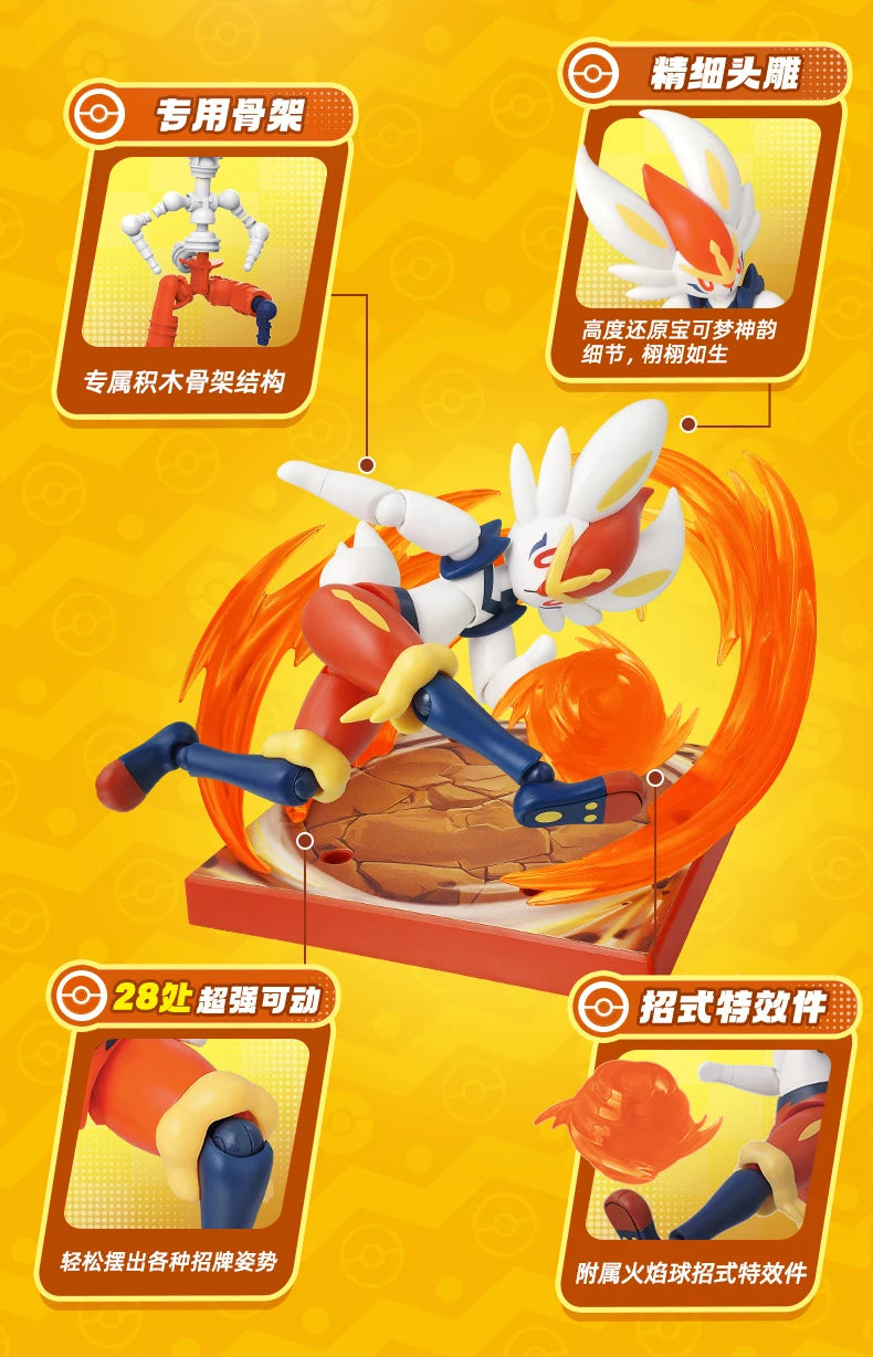 Original Blokees Pokemon Pikachu Eevee Charmander Charizard Greninja Meowscarada Ceruledge Cartoon Characters Building Block Toy