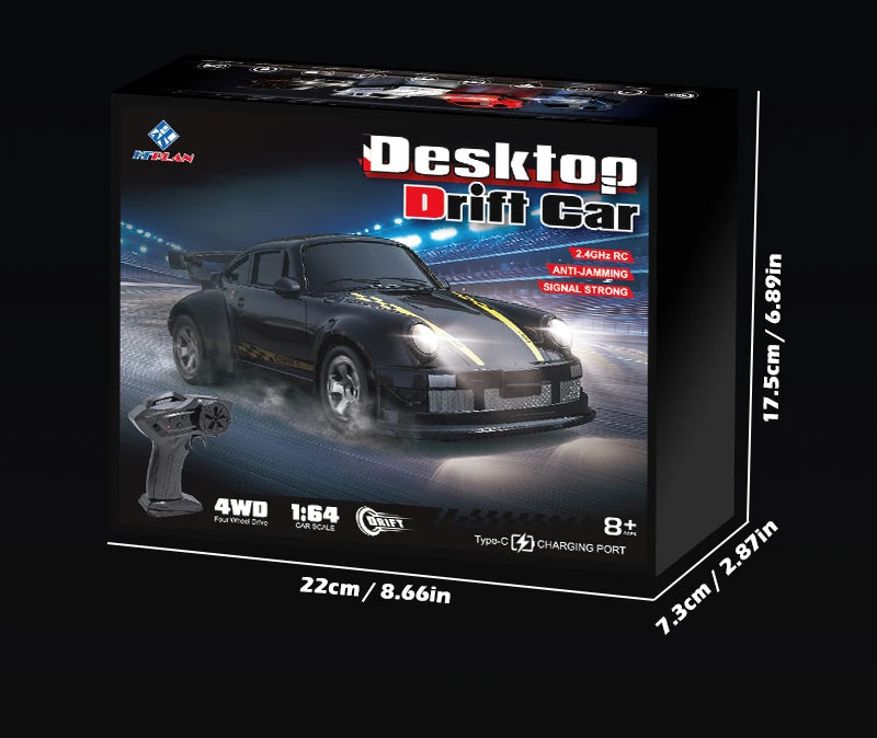 1/64 2.4G High speed Drift Rc Car 4WD Remote Control Car Four Wheel Drive Radio Controlled Mini RTR Racing Model Boy Toy Gift