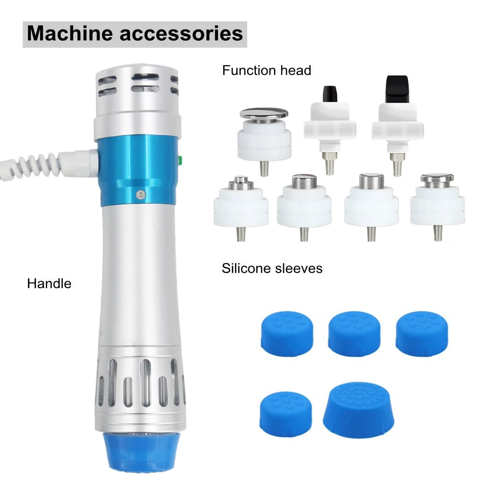300mj Shockwave Therapy Machine With 7 Heads Body Massage ED Treatment  Relax Physiotherapy New Shock Wave Equipment Pain Relief