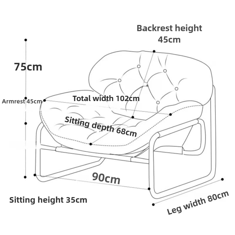 Leather Single Living Room Armchair Adjustable Recliner Chairs Comfortable Backrest Chair Light Luxury Living Room Furniture