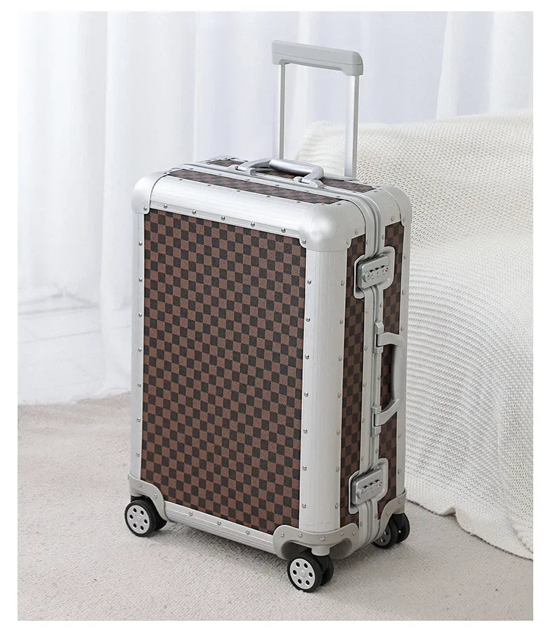 20"24"26 inch Travel Suitcase Trolley Case with wheels All Aluminum Magnesium Alloy Boarding Box Carry on Luggage Boarding Box