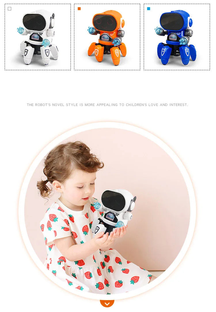 Dancing Six-claw Fish Robot Electronic toy Pet Funny Walking With Music Lightd Interaction Toys for Kids Boys' Birthday Gifts