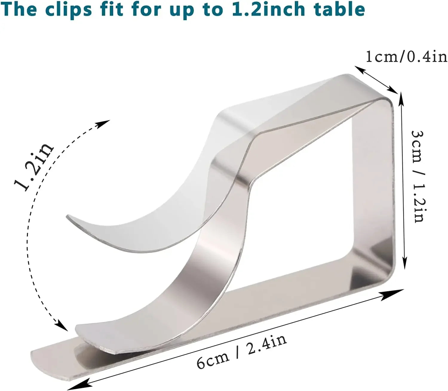 6Pcs Tablecloth Clips Stainless Steel Table Clips Table Cloth Cover Clamps Table Cloth Holders for Outdoor Parties Weddings Camp