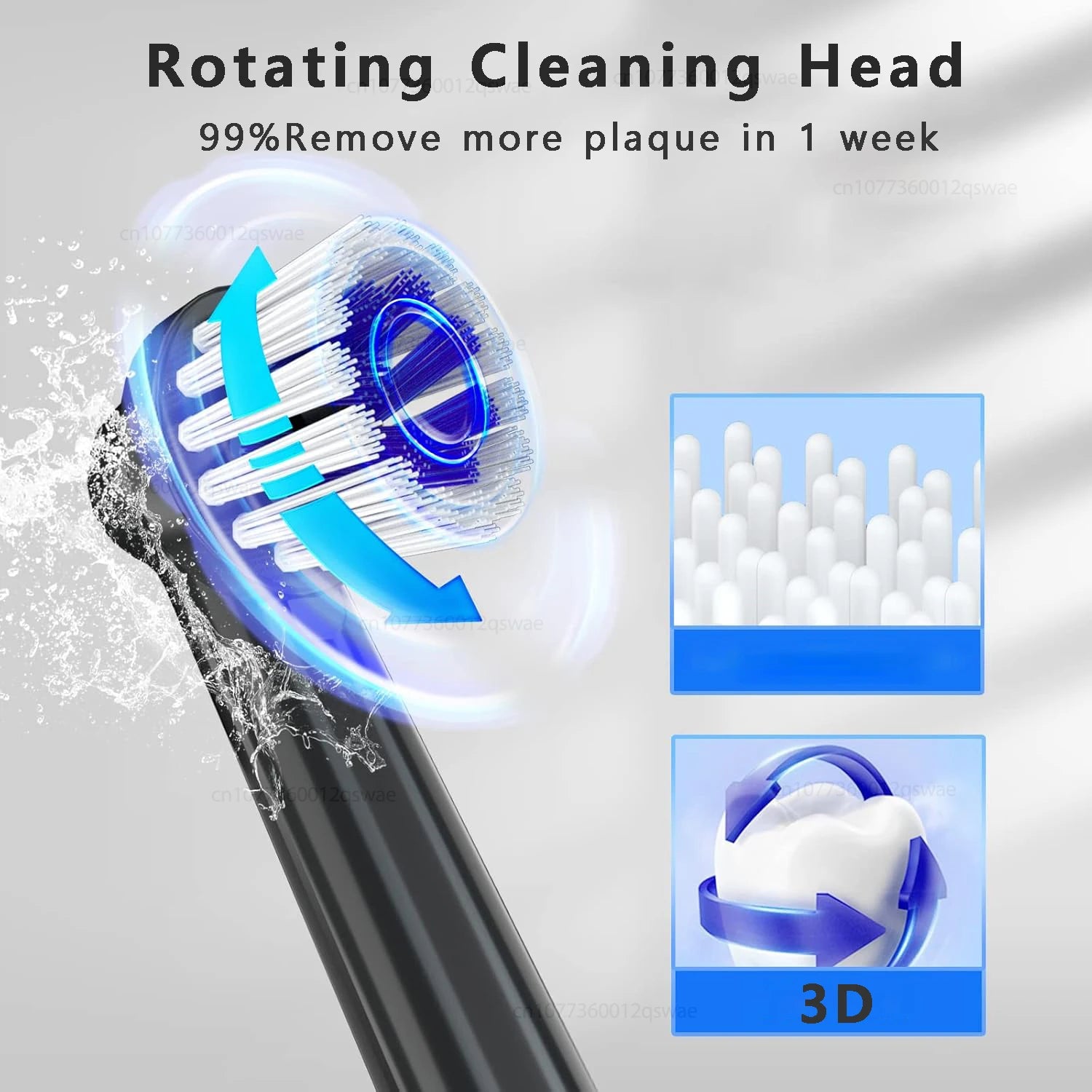 Rotating Electric Toothbrush for Adults Fast Charge 5 Modes Deep Clean Electric Toothbrush with Rechargeable Power Smart Timer