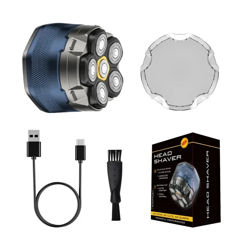 Tinsol Titanium Electric Head Shaver for Bald Men 6D Magnetic Razor Hair Trimmer Rechargeable LED Waterproof Face Hair Cutting