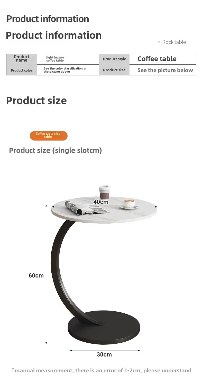 Designer Luxury Coffee Tables Gold Breakfast Minimalist Round Side Table Lounge Space Saving Mesa Auxiliar Living Room Furniture