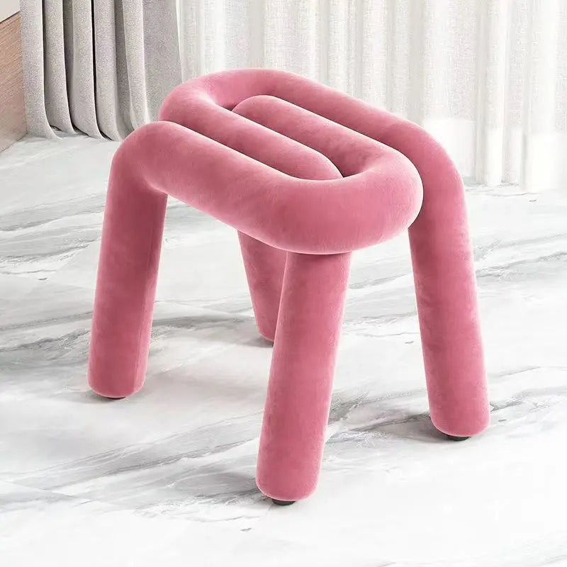 Nordic Style Creative Curved Chair, Plush Upholstered Kids/Accent Living Room Furniture