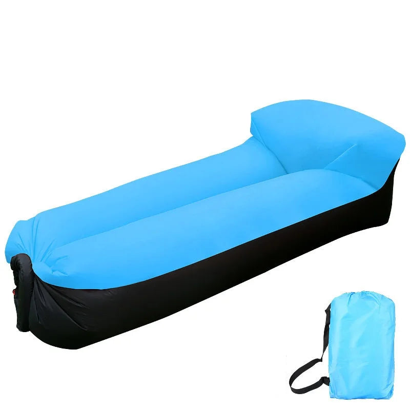 Outdoor Lazy Non Inflatable Sofa Folding Portable Air Cushion Bed Picnic Camping Yellow White Air Bed
