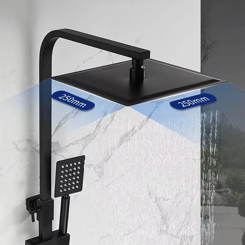 KEMAIDI Rainfall Bathroom Shower Faucet Set With Rack Shelf Bathtub Mixer Tap Black Wall Mounted Brass Bath Cabin System