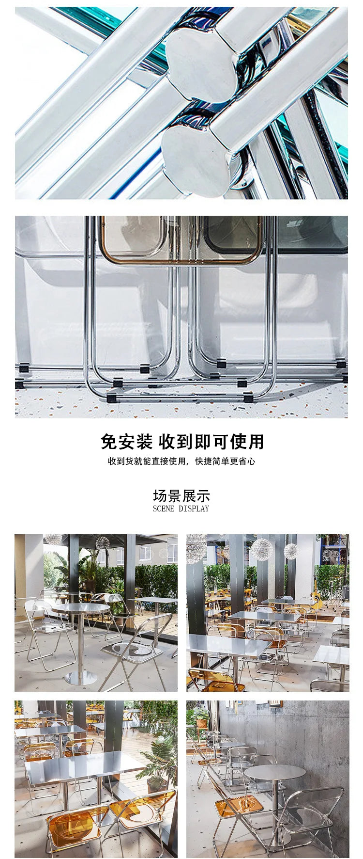 Simple Modern Industrial Style Cafe Stainless Steel Small Round Table Outdoor Leisure Round Iron Table Metal Dining Table