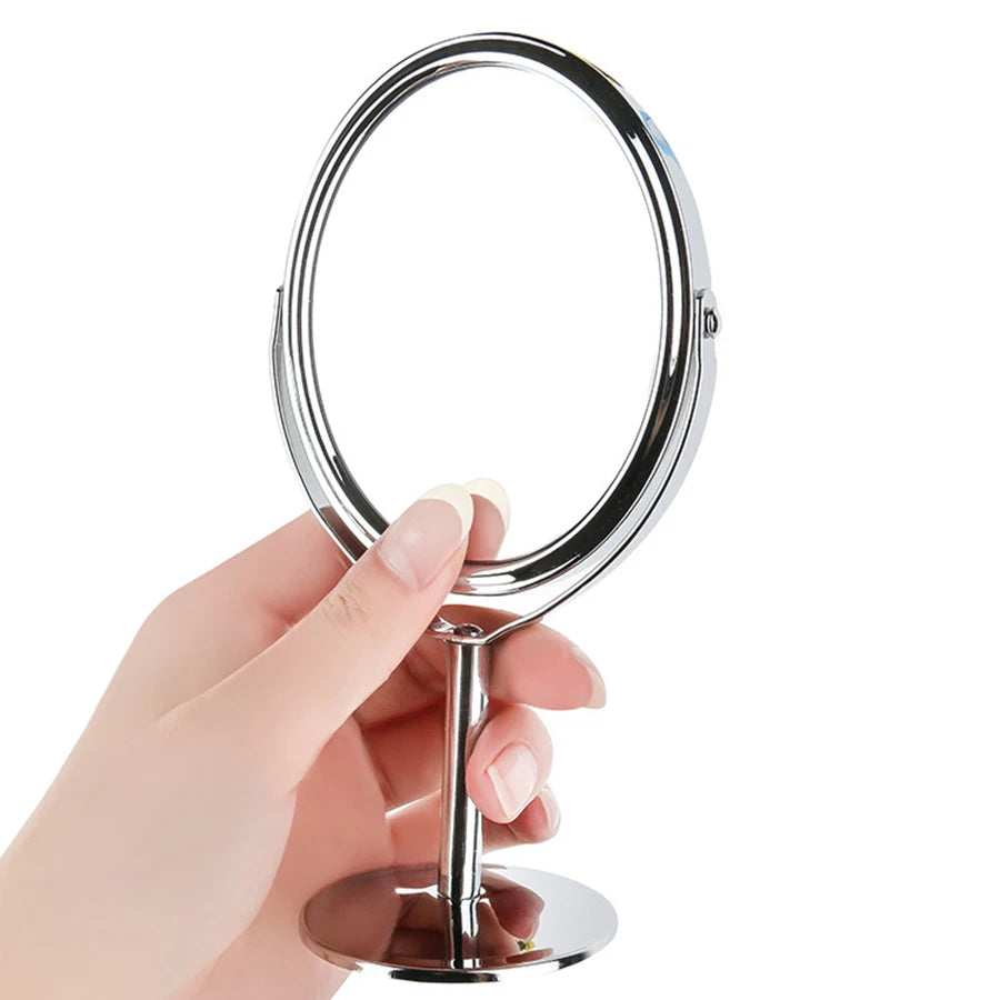 Makeup Mirror Portable Makeup Mirror Double sided Metal 3-inch 4-inch Round/Oval/1:2 Magnifying Mirror Face Rotating Mirror