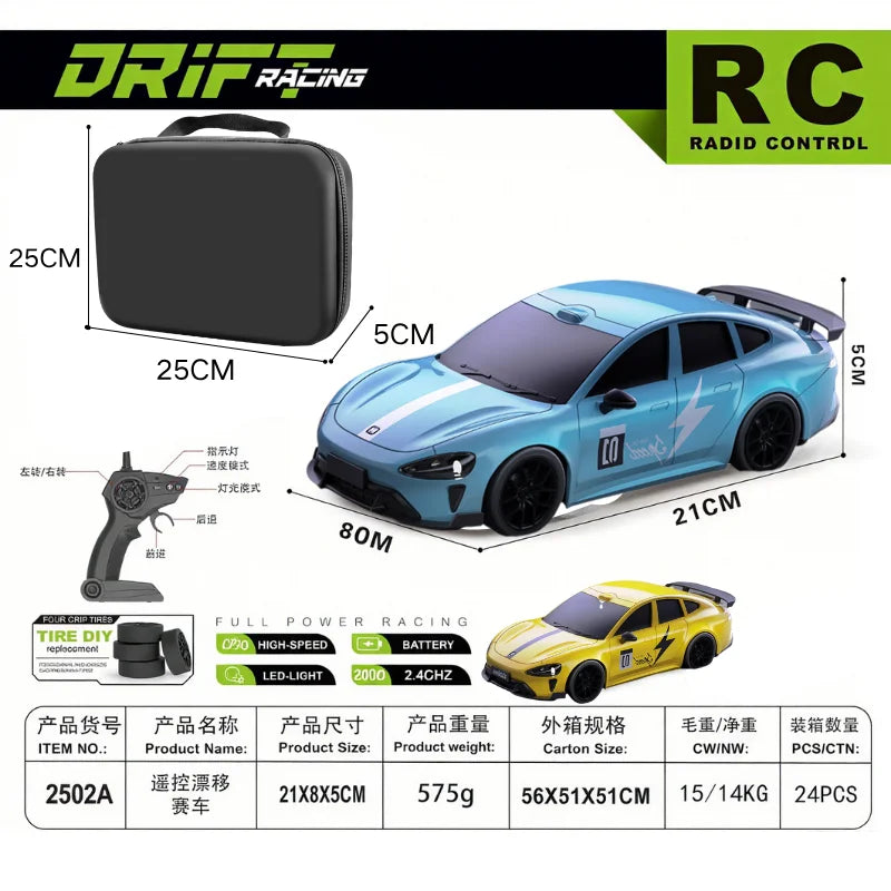 2025 New, Limited Edition Rc Drift GT3 RS 911 mi SU7 1:24 Drift Racing Car, Racing Kids Gift with High Speed Remote Control