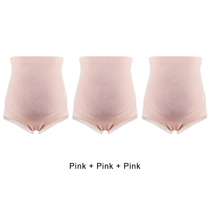 3PCS Maternity Panties High Waist Pregnant Panties Adjustable Belly Support Briefs for Pregnant Women Lace Solid Cozy Intimates