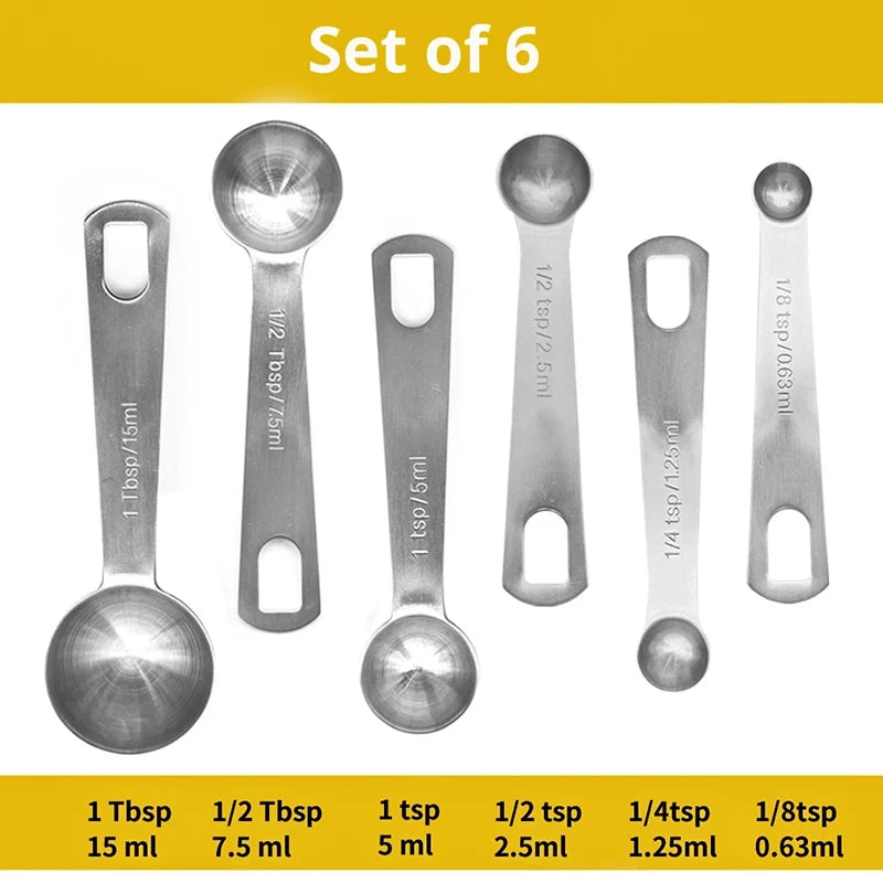 6/9/11Pcs Measuring Spoons Set Stainless Steel Seasoning Coffee Scoop Measuring Spoon With Scale Kitchen Baking Measuring Tools
