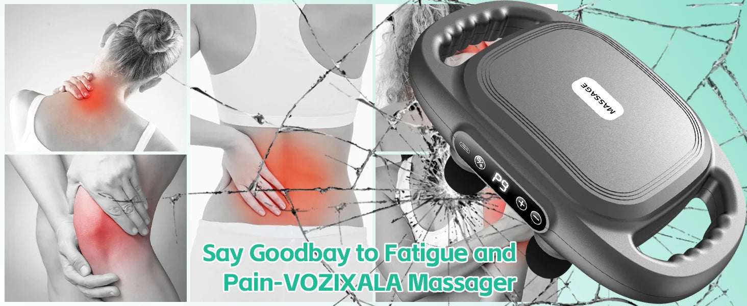 Fascia Gun Massager Six-head Fascia Gun Massager For Back Waist Legs Body Shoulder High Frequency Professional Muscle Relaxation