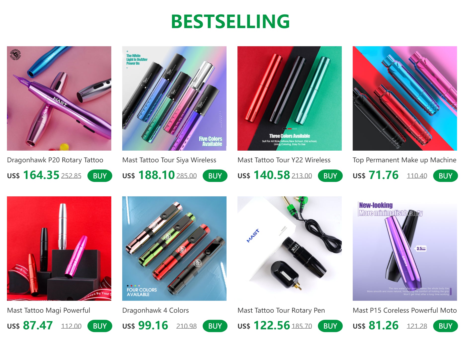 Dragonhawk Mast P20 Rotary Tattoo Machine Mast Tattoo 2.5mm Stroke Wireless Permanent Makeup Machine Pen Tattoo Supplies