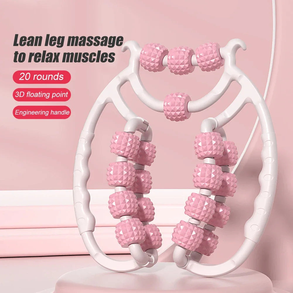 20 Rounds Massage Roller of Circular Leg Slimming Leg Massager Muscle Stretching Equipment Leg Clamp Muscle Relax Massager