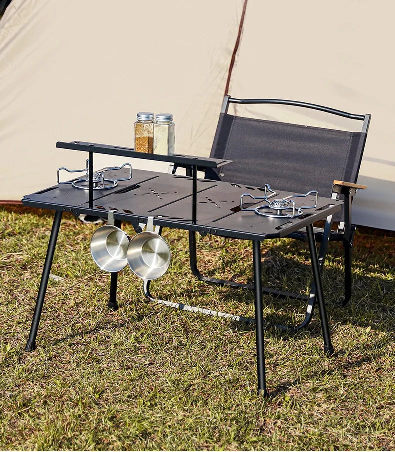 Outdoor Lightweight Folding Table Camping Hiking Travel Fishing Retractable Small Table Military Green Aluminum Alloy RuggedDesk